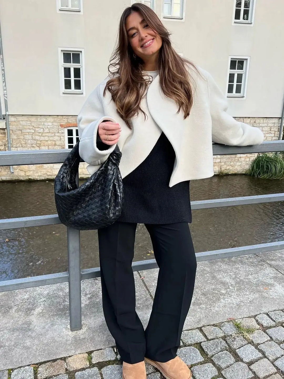 Raya | Graceful Collarless Short Winter Coat