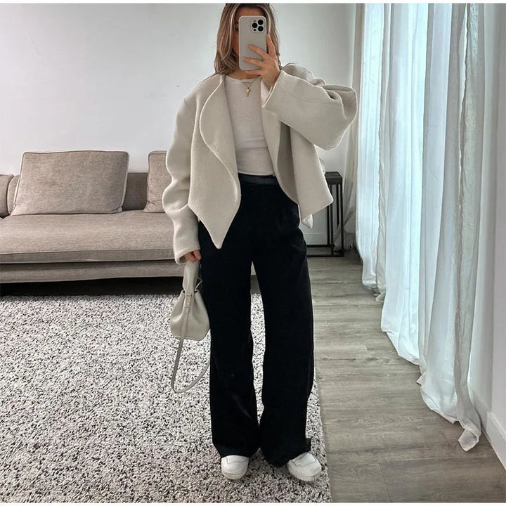 Raya | Graceful Collarless Short Winter Coat