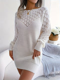 Raya | Graceful Openwork Knit Mini Jumper Dress