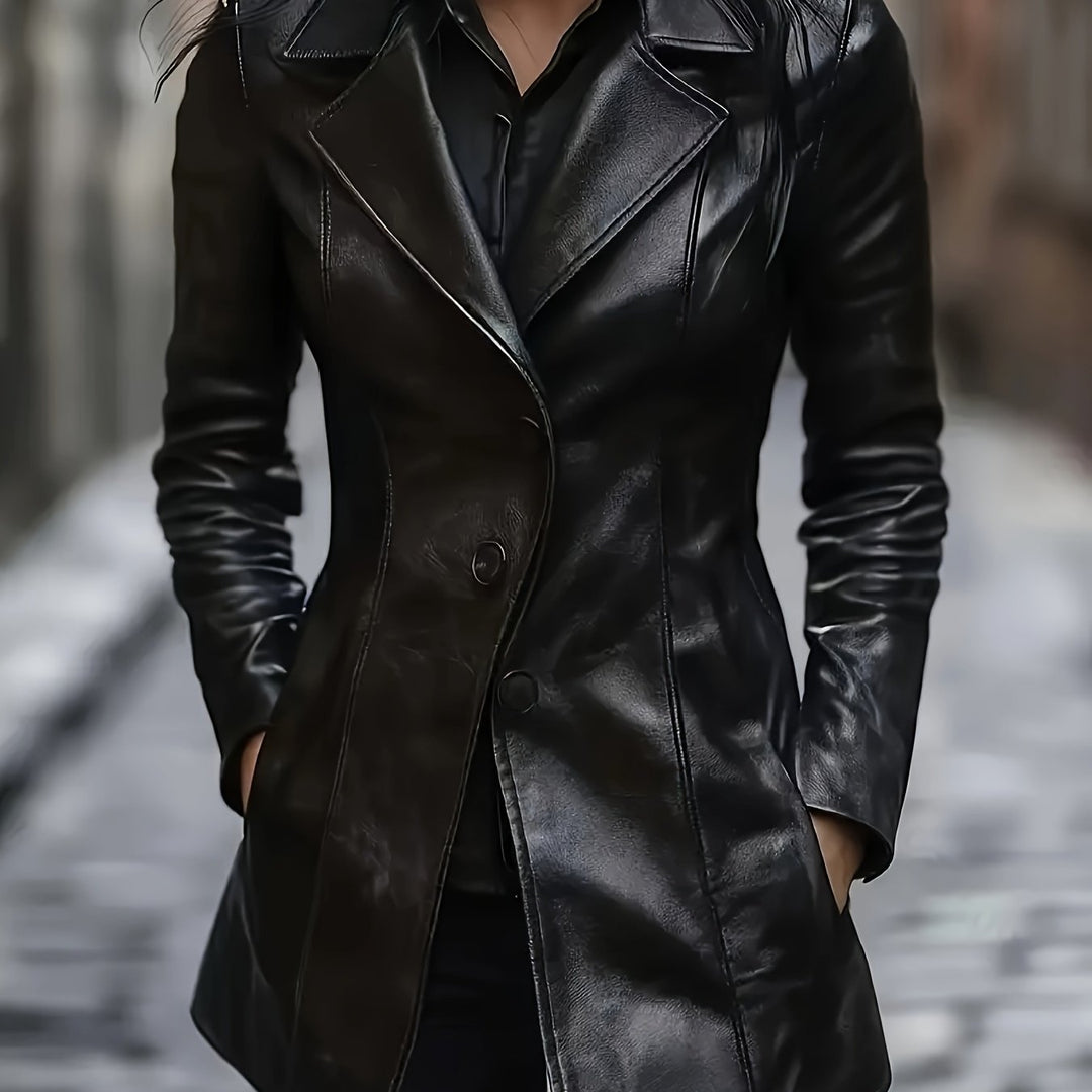 Raya | Sophisticated Longline Notch Lapel Womens Coat
