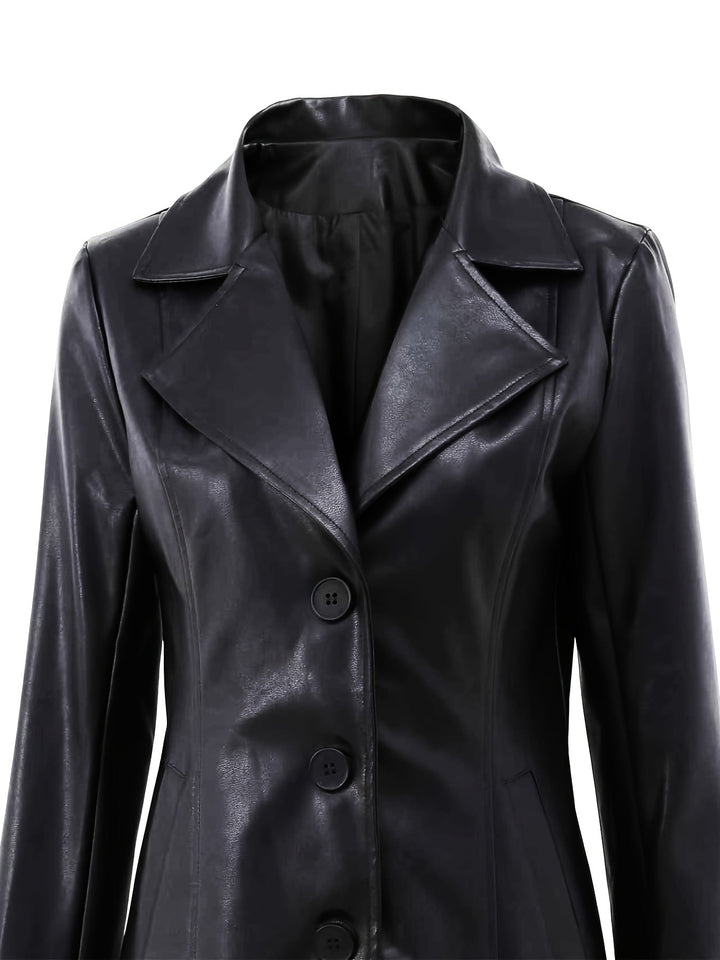 Raya | Sophisticated Longline Notch Lapel Womens Coat