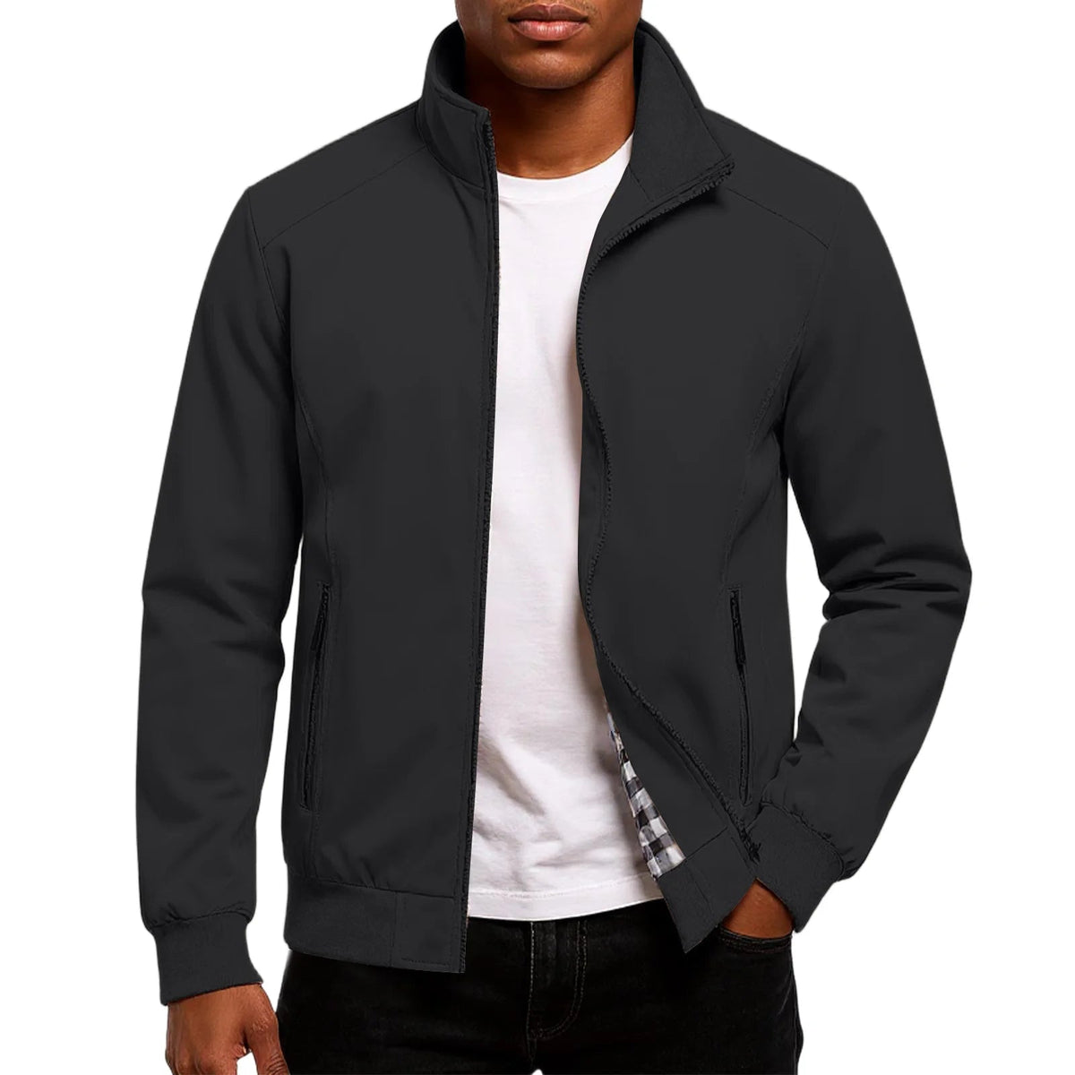 Riley | Effortless Contrast Trim Zip-Up Bomber Jacket