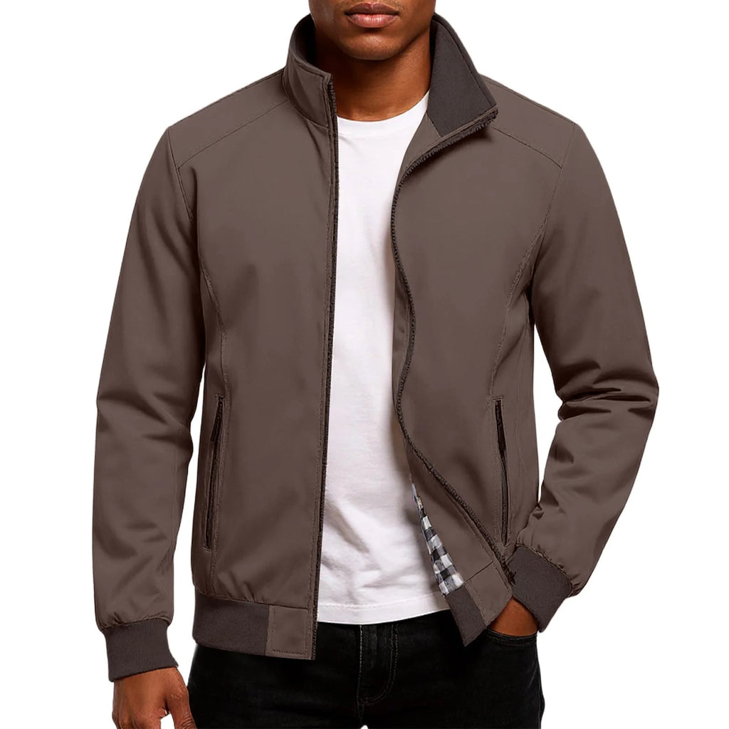 Riley | Effortless Contrast Trim Zip-Up Bomber Jacket