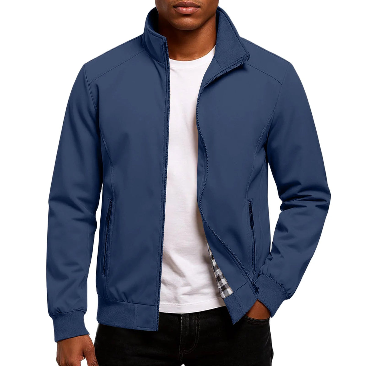 Riley | Effortless Contrast Trim Zip-Up Bomber Jacket