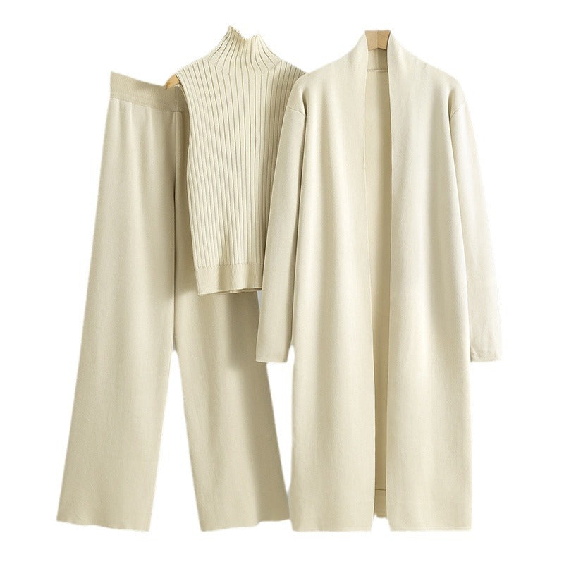 Robyn | Chic Three Piece Wide Leg Knit Lounge Set