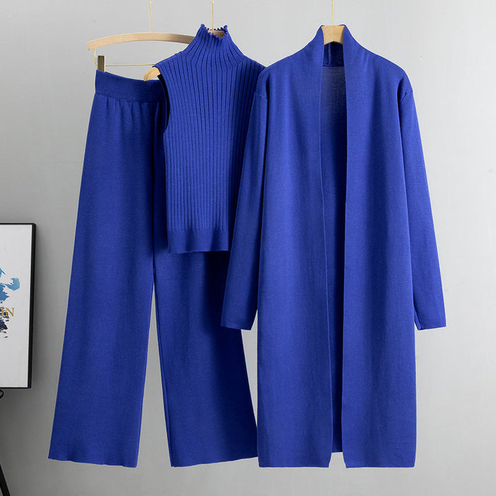 Robyn | Chic Three Piece Wide Leg Knit Lounge Set