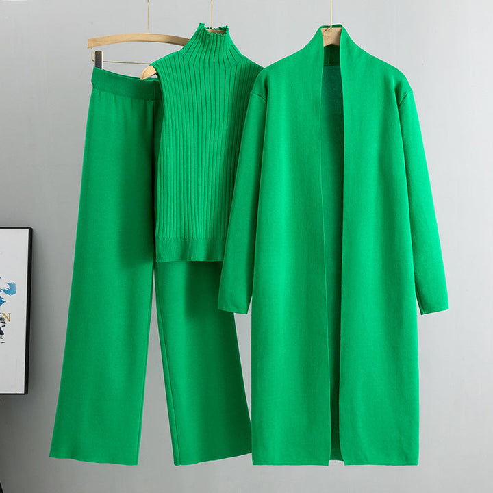 Robyn | Chic Three Piece Wide Leg Knit Lounge Set
