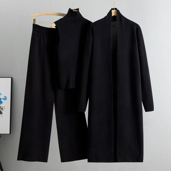 Robyn | Chic Three Piece Wide Leg Knit Lounge Set