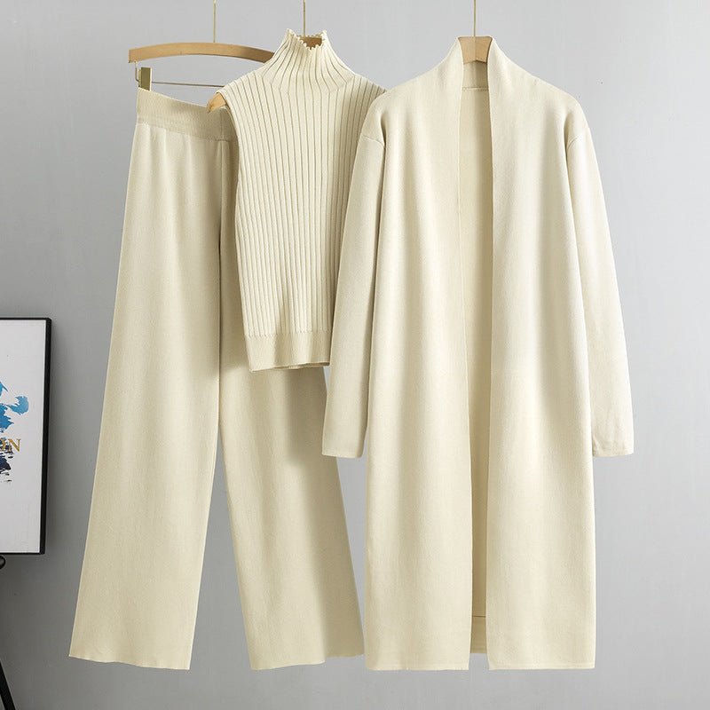 Robyn | Chic Three Piece Wide Leg Knit Lounge Set