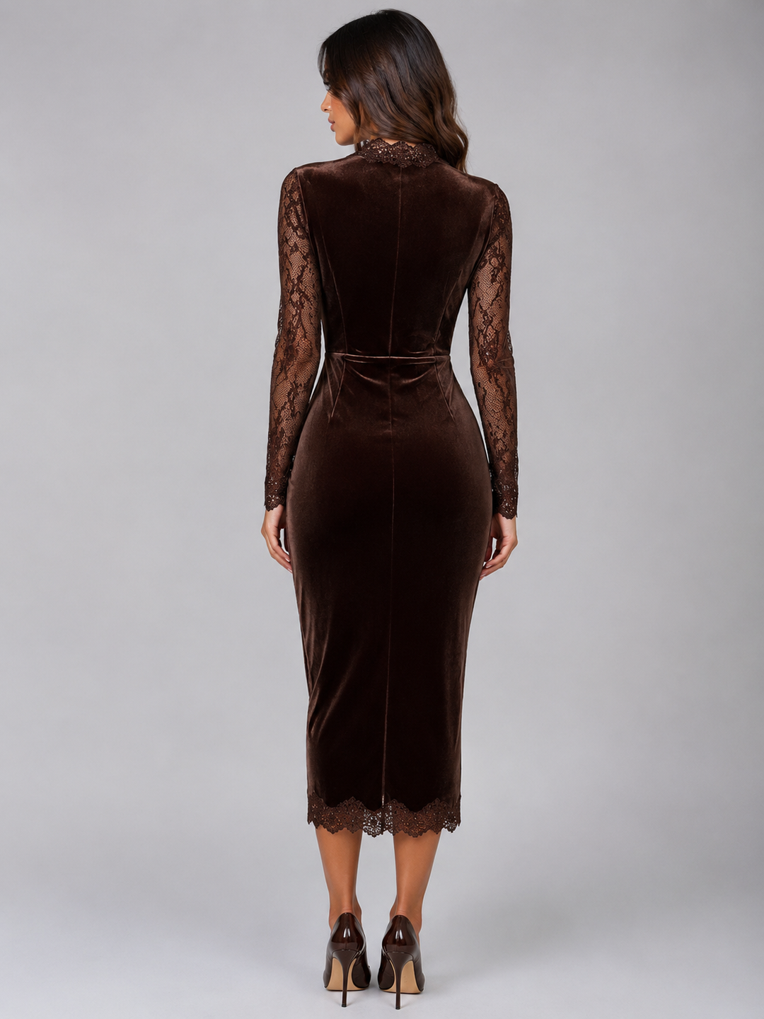 Robyn | Refined Lace Cut-Out Midi Christmas Dress