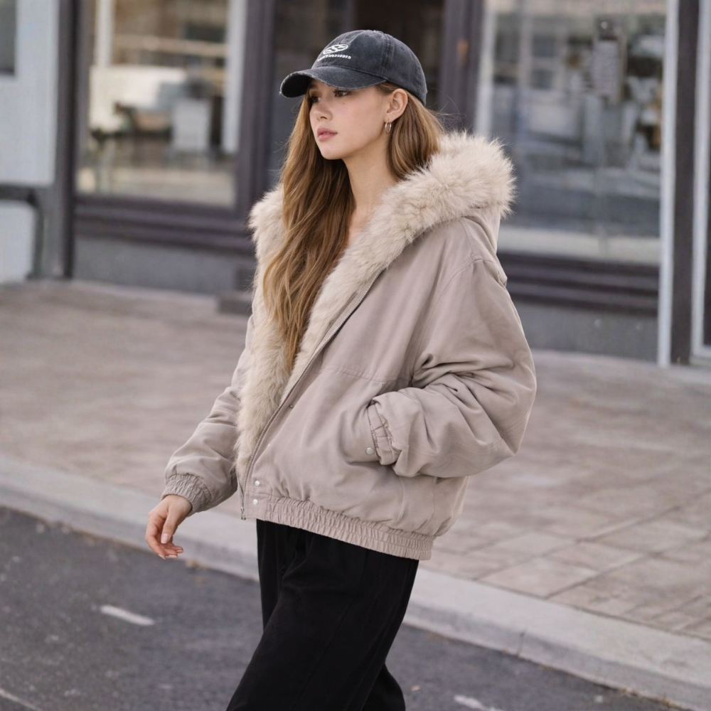 Robyn | Relaxed Oversized Winter Fur Jacket with Hood