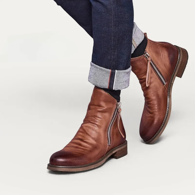 Rory | Low Heel Side Zip Mens Ankle Boots