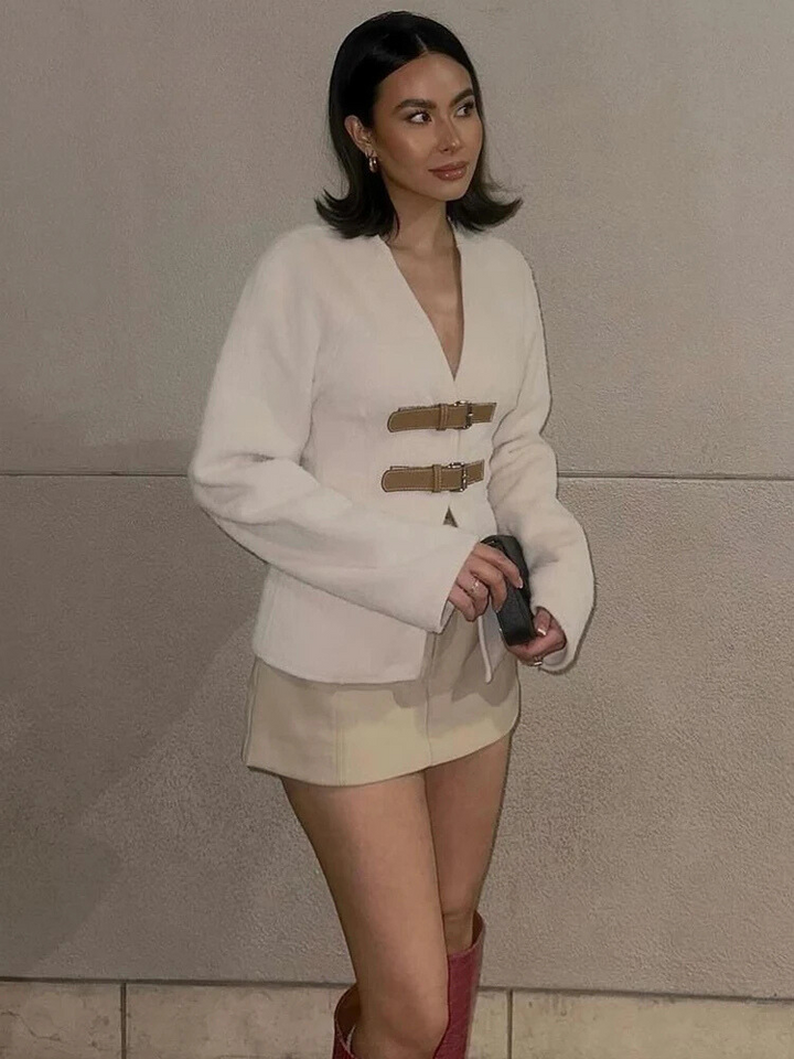 Rosie | Classic Buckle Front Short Winter Coat