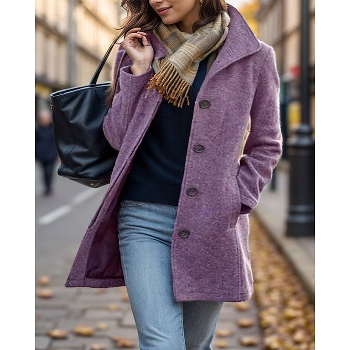 Rosie | Stylish Plus Size Coat with Turndown Collar