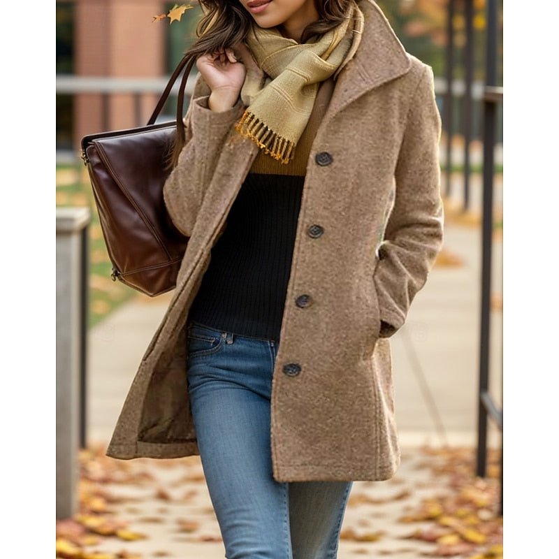 Rosie | Stylish Plus Size Coat with Turndown Collar