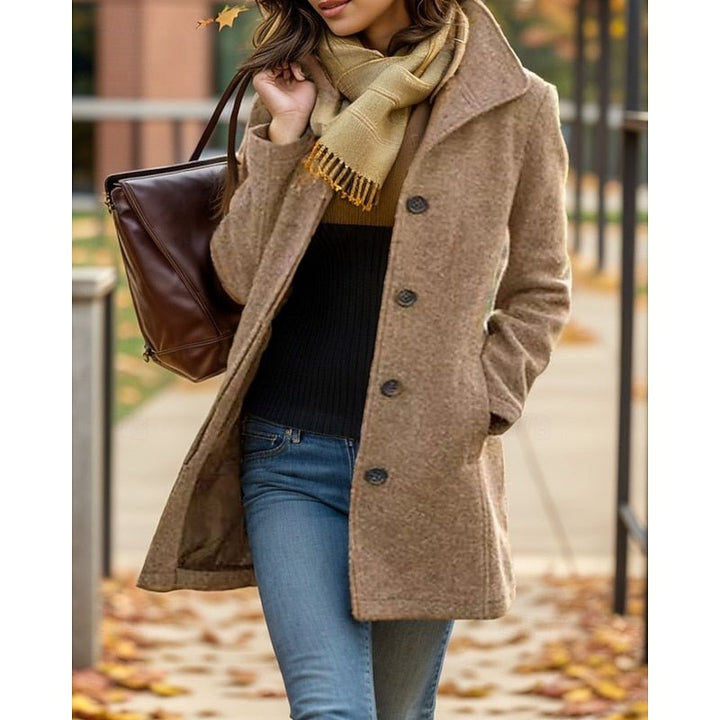 Rosie | Stylish Plus Size Coat with Turndown Collar