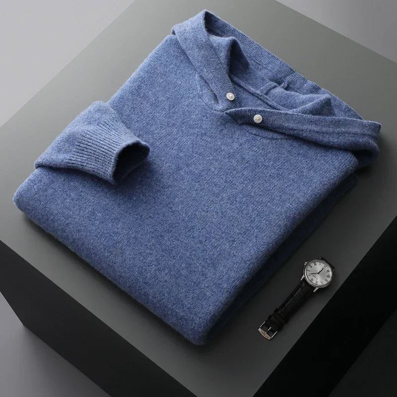 Rowan | Relaxed Knitted Pullover Mens Hoodie