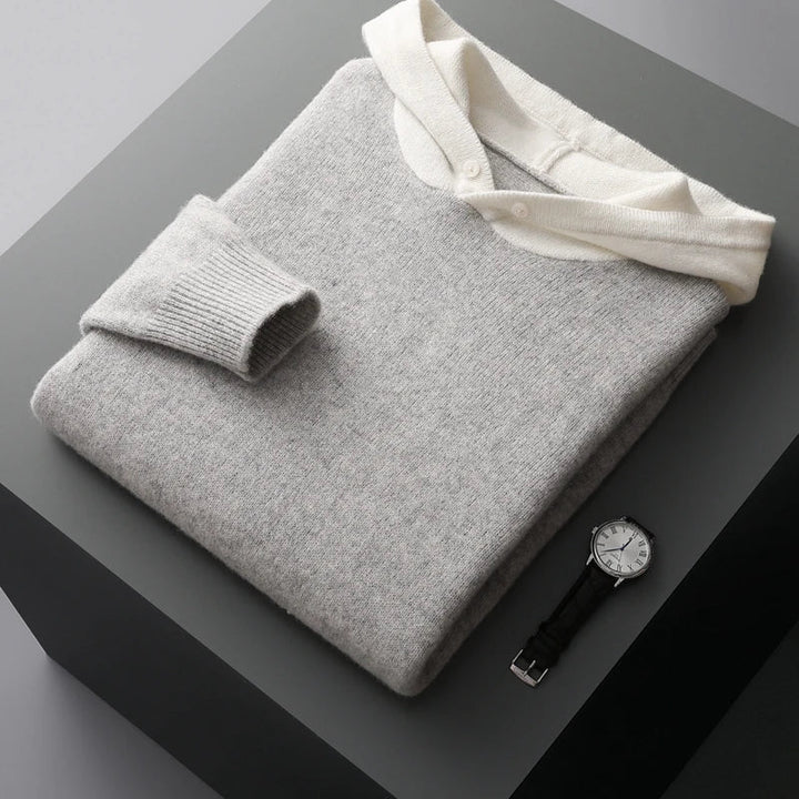 Rowan | Relaxed Knitted Pullover Mens Hoodie