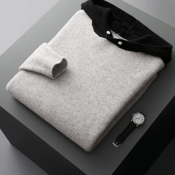 Rowan | Relaxed Knitted Pullover Mens Hoodie