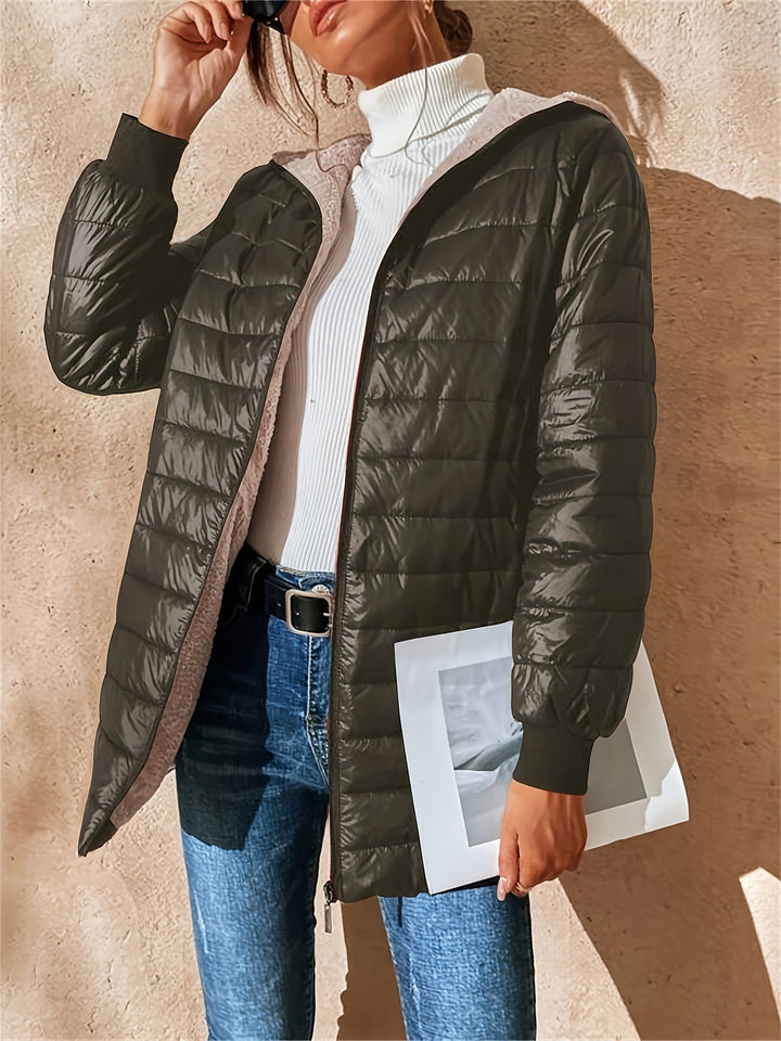 Ruby | Refined Hooded Longline Quilted Jacket