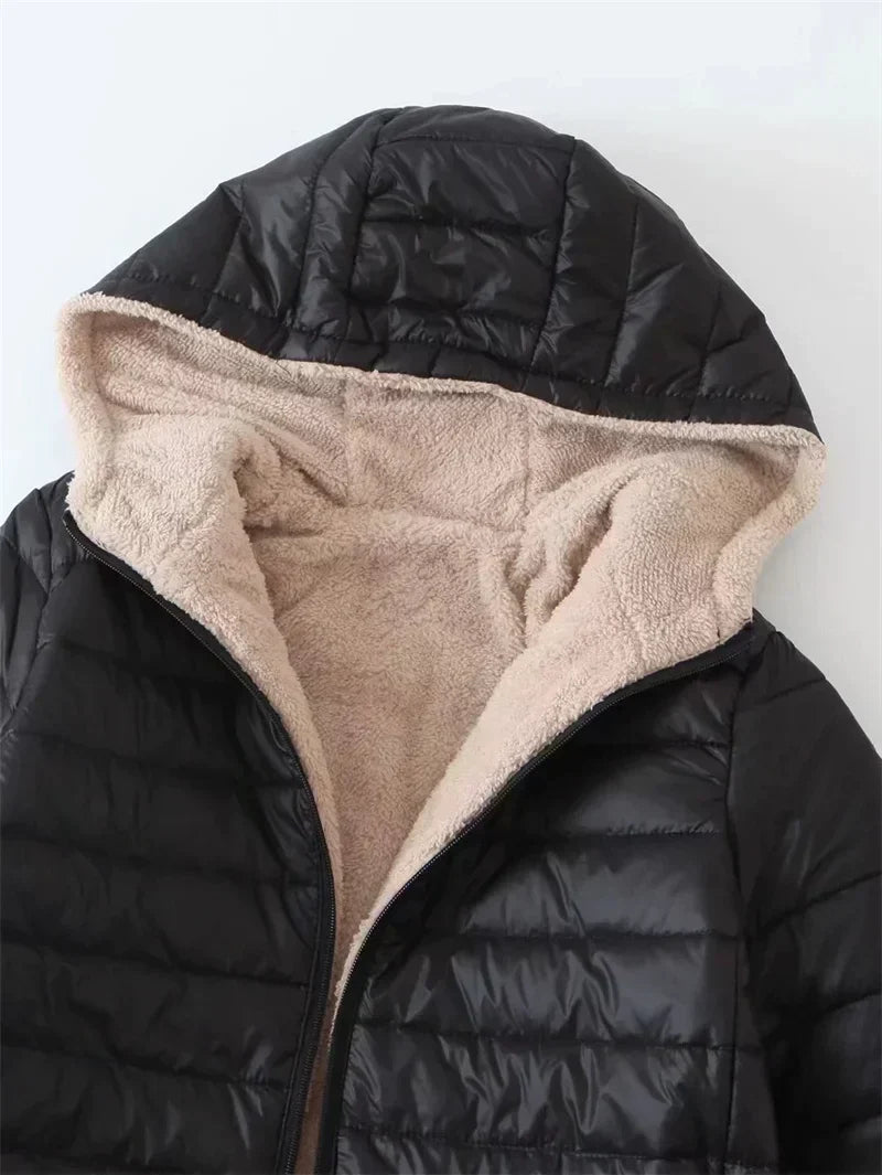 Ruby | Refined Hooded Longline Quilted Jacket
