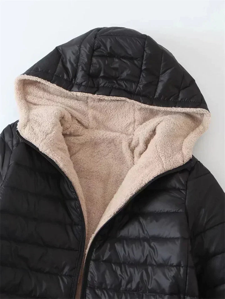 Ruby | Refined Hooded Longline Quilted Jacket