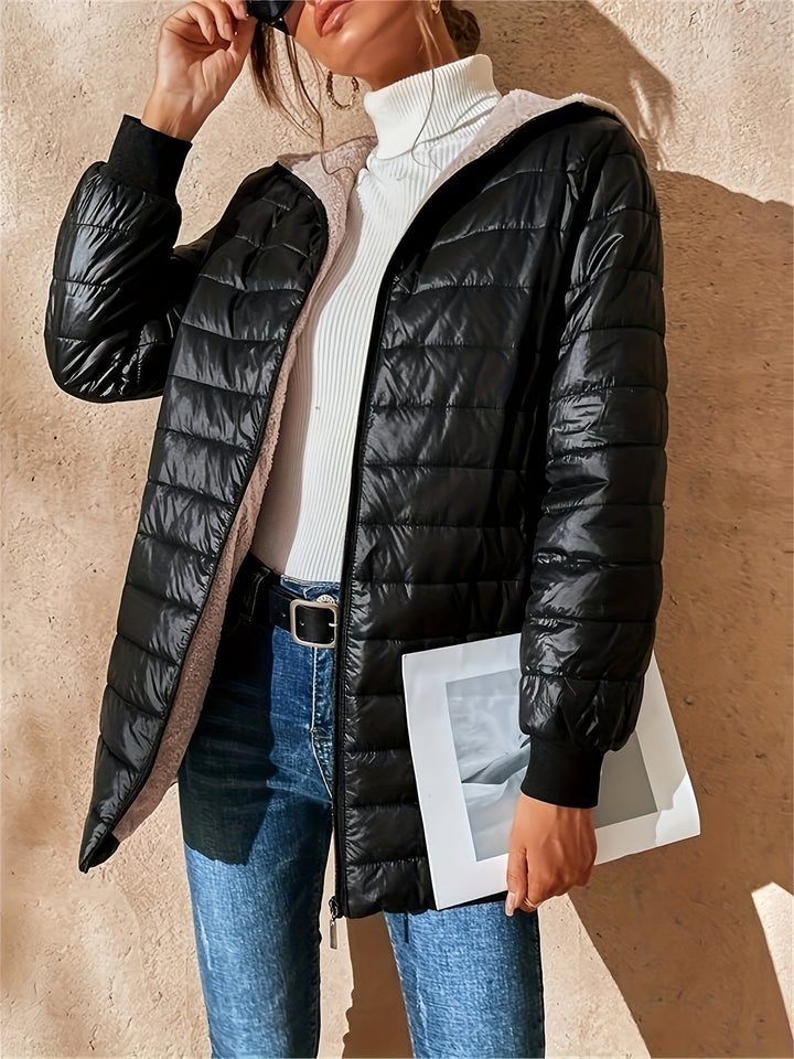 Ruby | Refined Hooded Longline Quilted Jacket