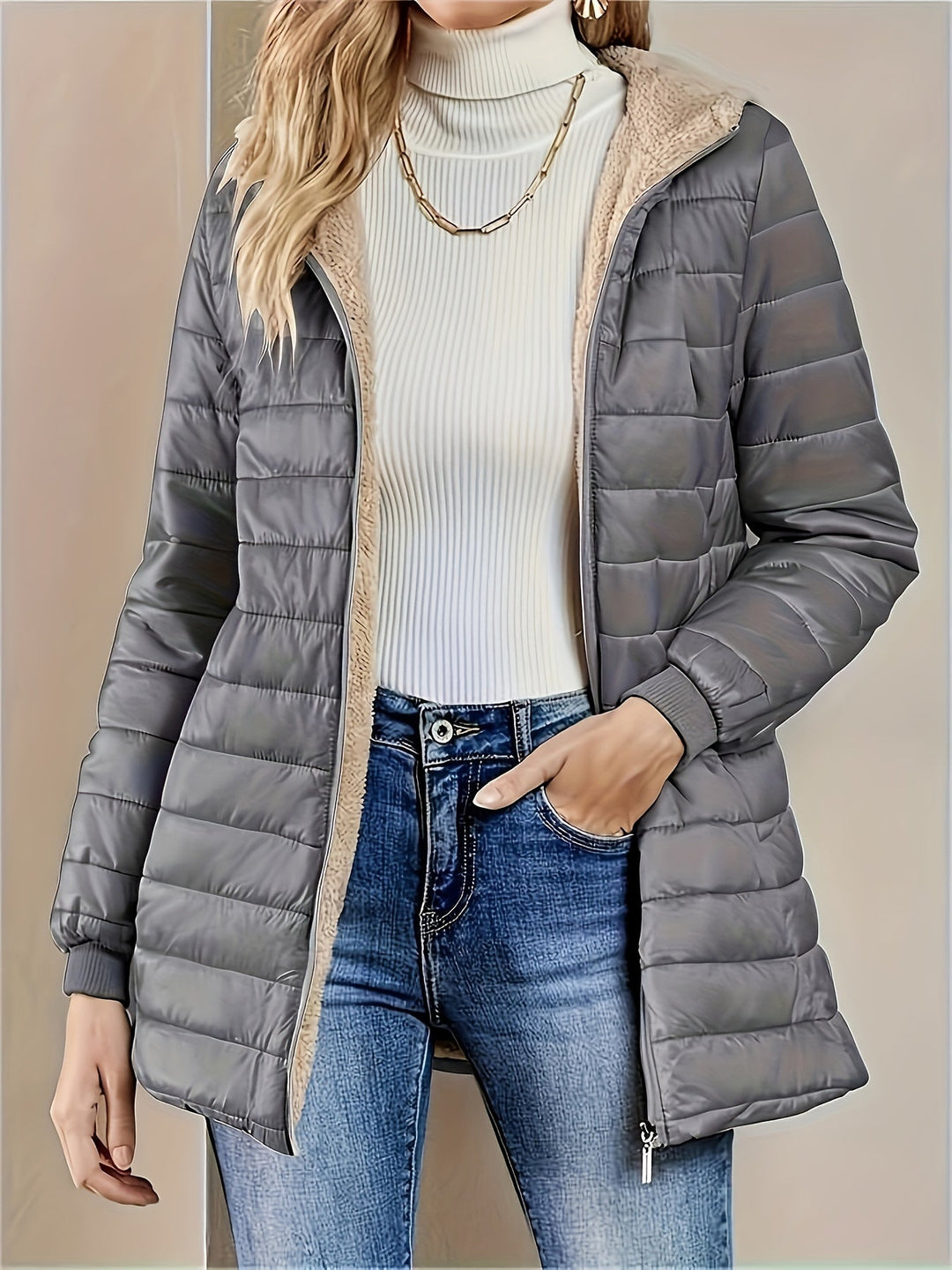 Ruby | Refined Hooded Longline Quilted Jacket