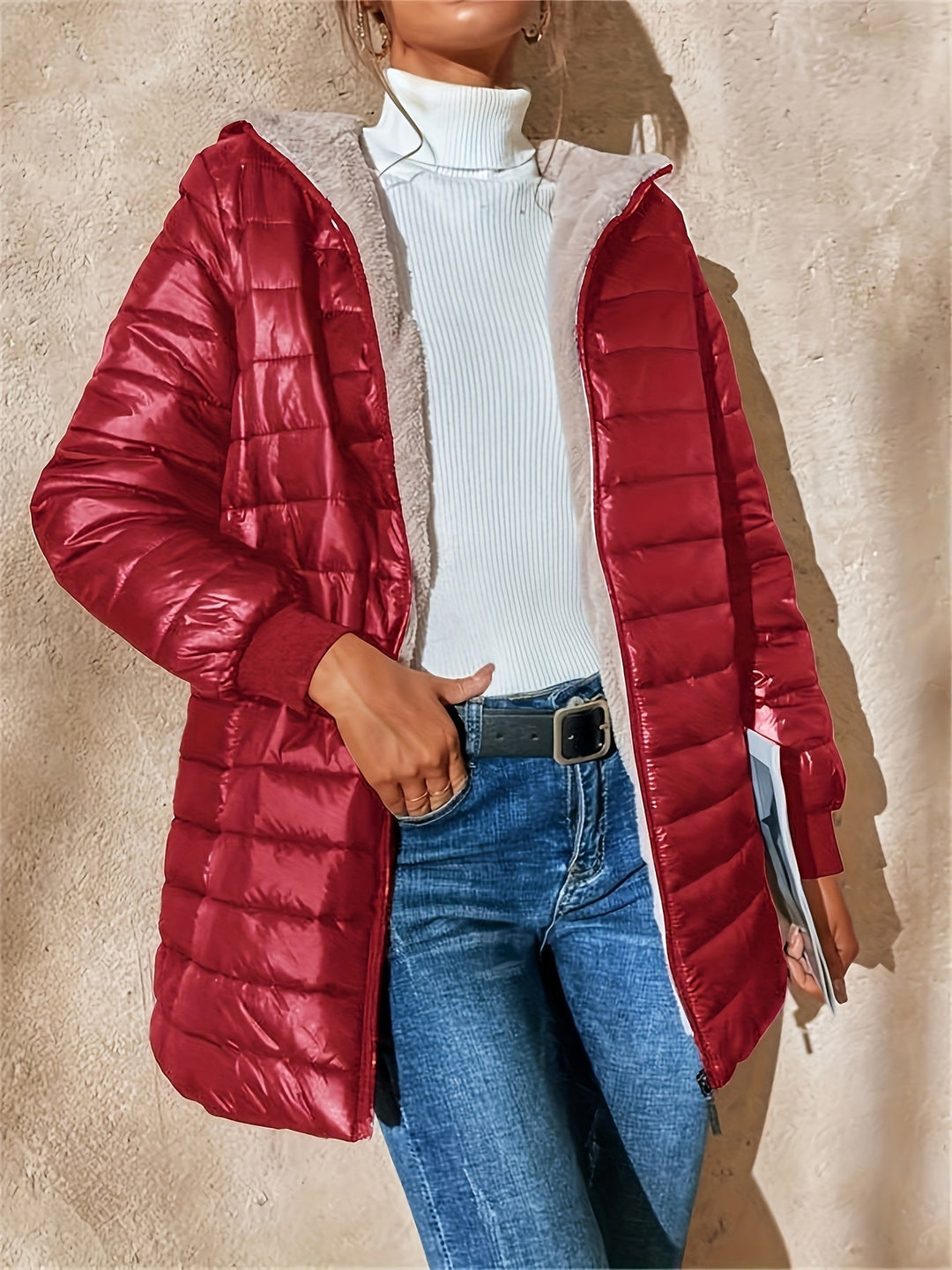 Ruby | Refined Hooded Longline Quilted Jacket
