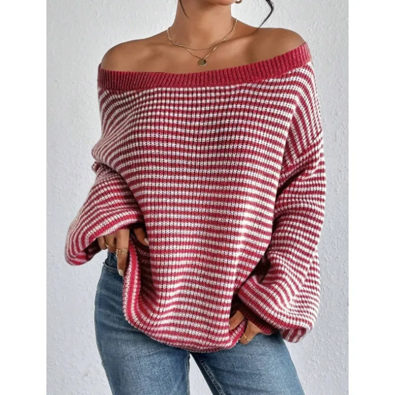 Ruby | Striped Scoop Neck Knitted Jumper