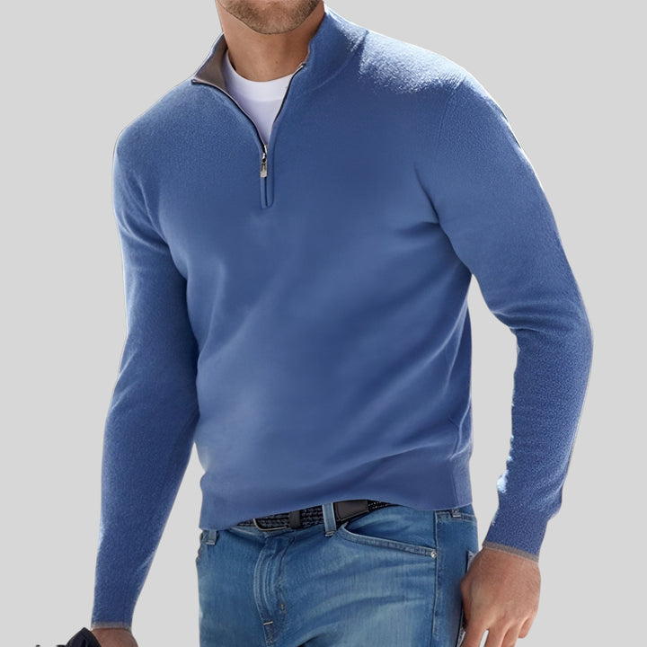 Samuel | Quarter Zip Long Sleeve Mens Knitted Jumper