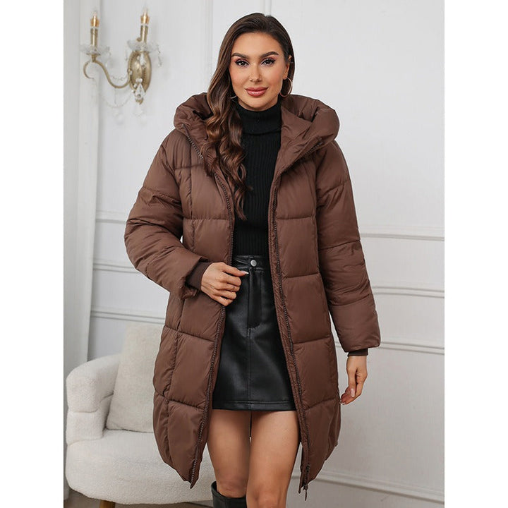 Scarlett | Chic Quilted Hooded Longline Coat Womens Coats