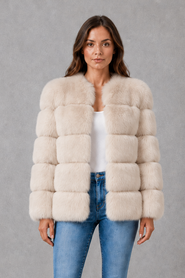 Scarlett | Sophisticated Plush Collared Fur Coats for Women