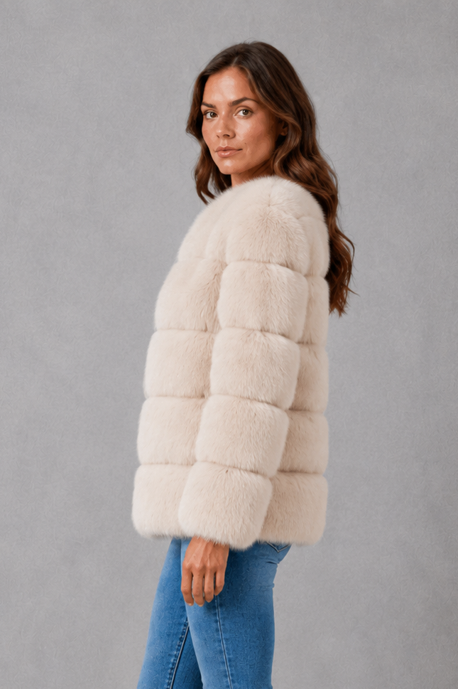 Scarlett | Sophisticated Plush Collared Fur Coats for Women