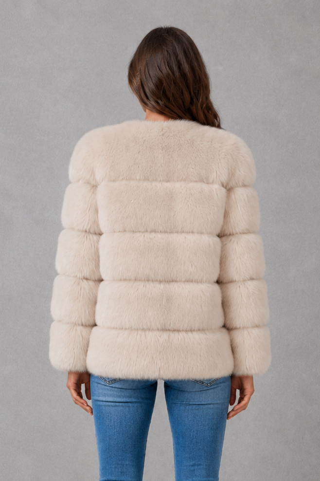 Scarlett | Sophisticated Plush Collared Fur Coats for Women