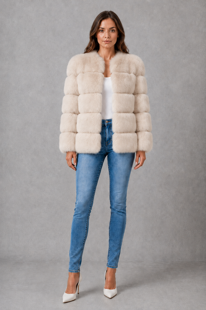 Scarlett | Sophisticated Plush Collared Fur Coats for Women