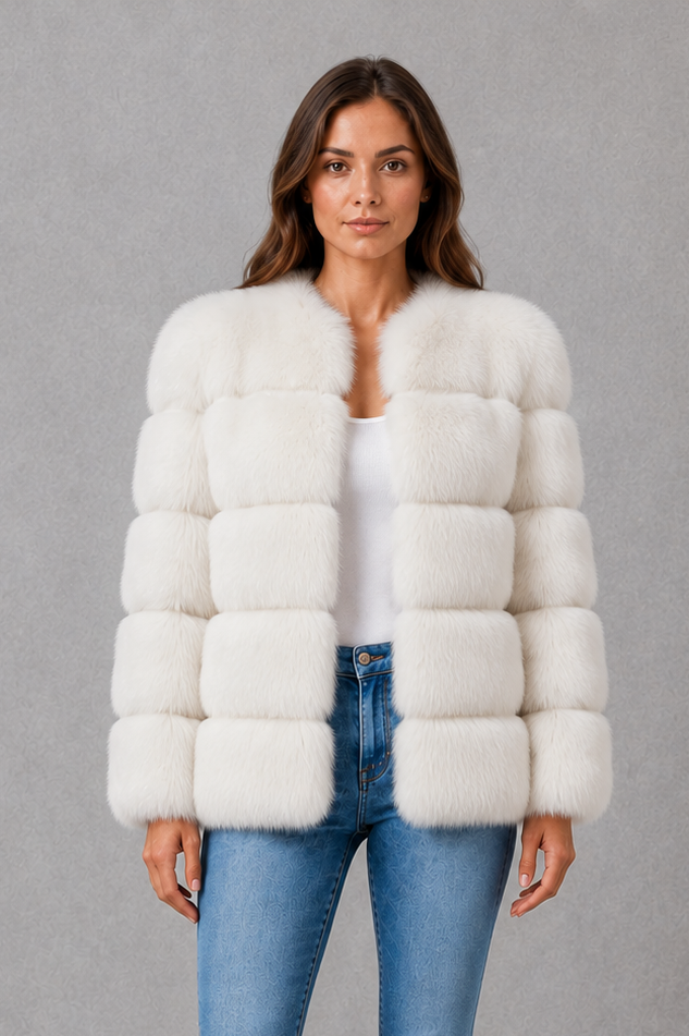 Scarlett | Sophisticated Plush Collared Fur Coats for Women