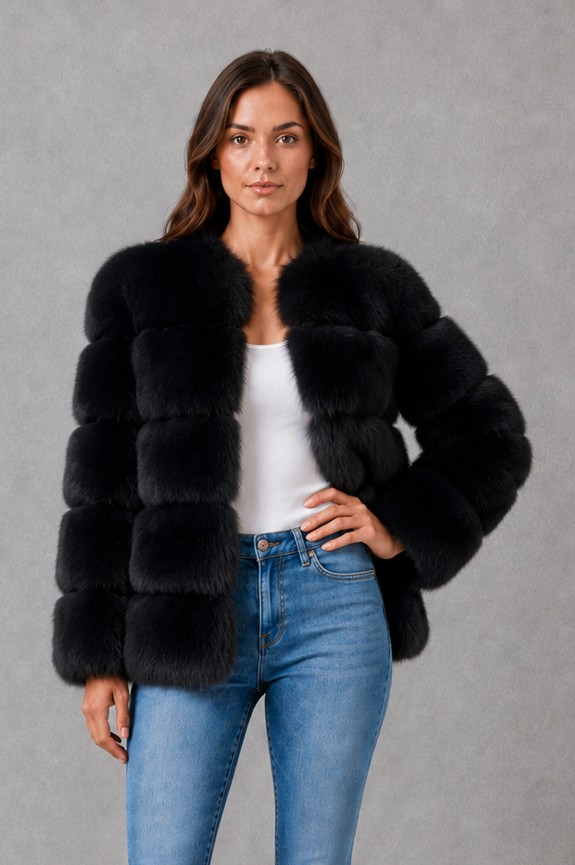 Scarlett | Sophisticated Plush Collared Fur Coats for Women