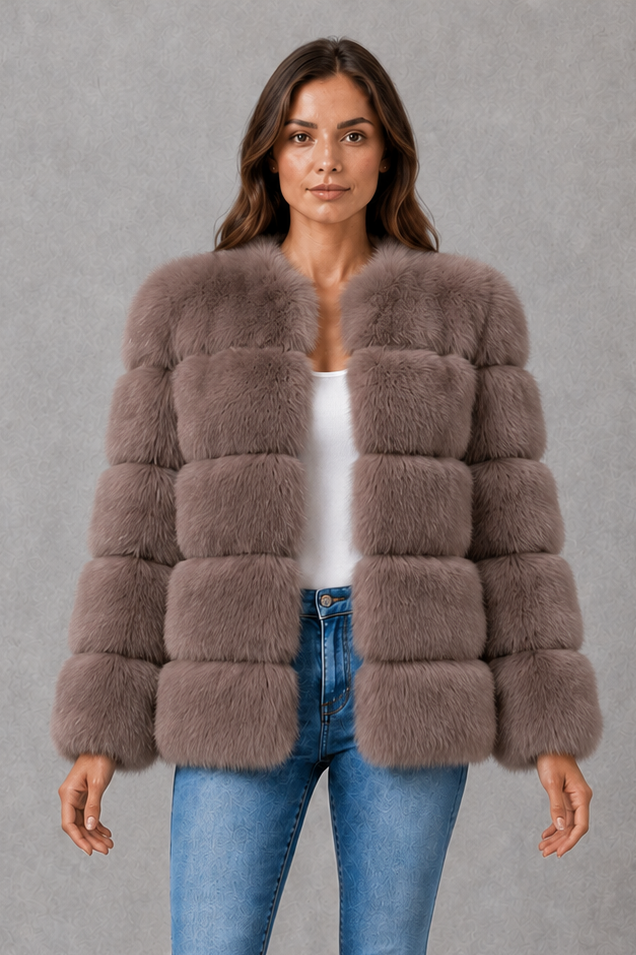 Scarlett | Sophisticated Plush Collared Fur Coats for Women
