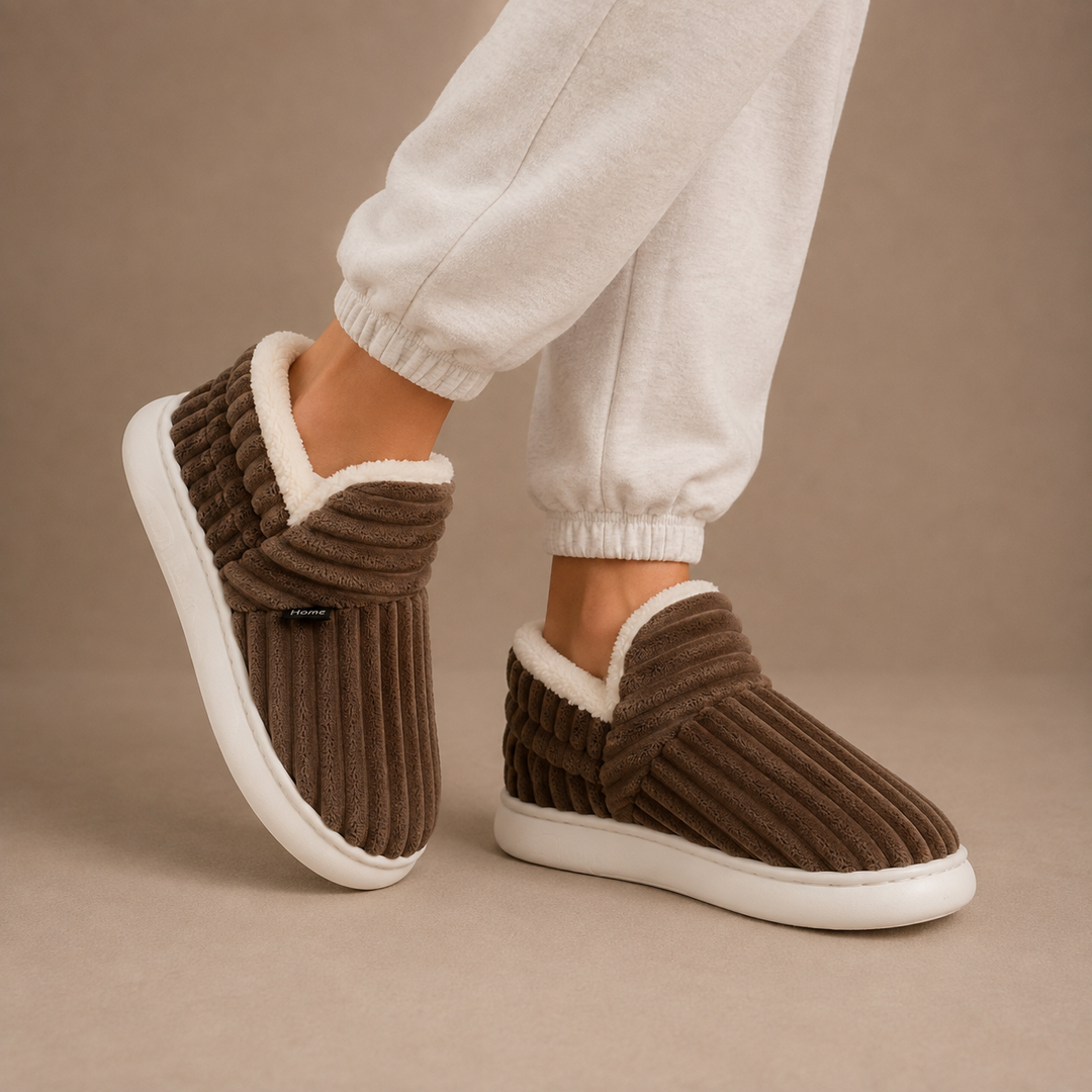 Sienna | Effortless Ribbed Fleece Lined Womens Slippers