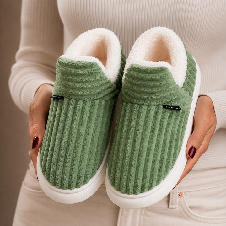 Sienna | Effortless Ribbed Fleece Lined Womens Slippers