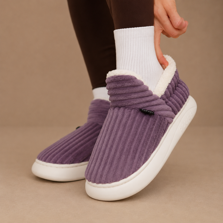 Sienna | Effortless Ribbed Fleece Lined Womens Slippers