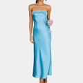 Sienna | Elegant Strapless Black Tie Dress Satin Maxi Gown