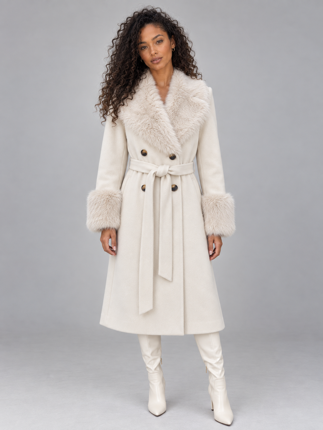 Sienna | Stylish Belted Long Fur Coats for Women