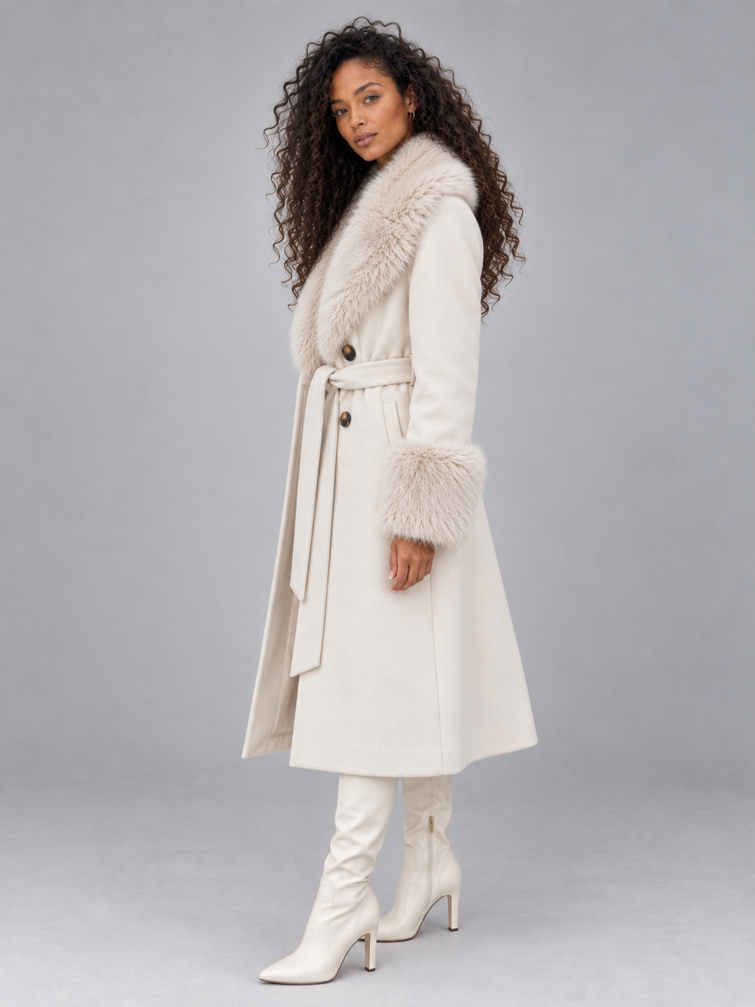 Sienna | Stylish Belted Long Fur Coats for Women