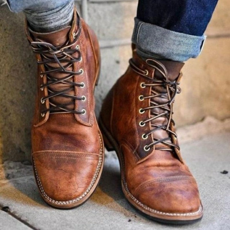 Sonny | Cap Toe Lace Up Mens Ankle Boots
