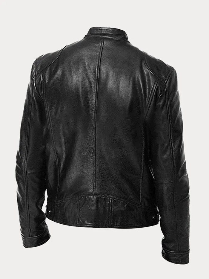 Sonny | Stand Collar Mens Leather Jacket