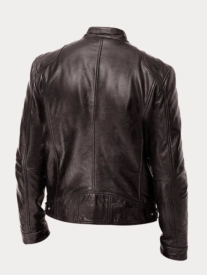 Sonny | Stand Collar Mens Leather Jacket