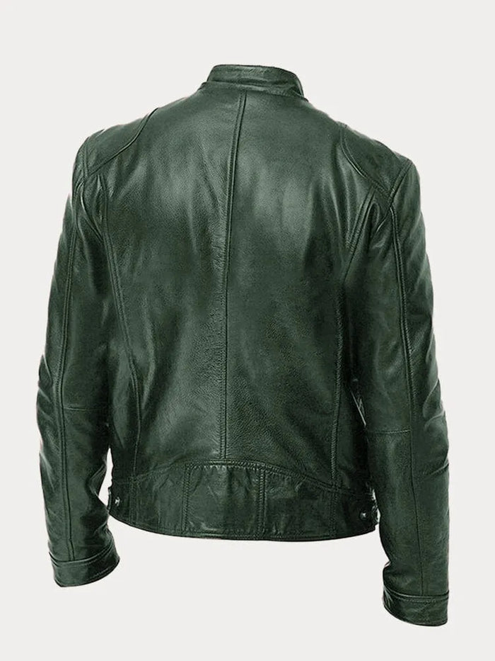 Sonny | Stand Collar Mens Leather Jacket