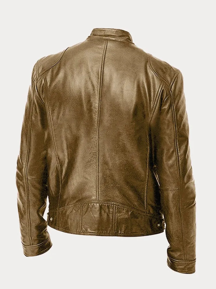 Sonny | Stand Collar Mens Leather Jacket